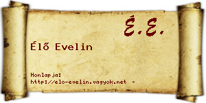 Élő Evelin névjegykártya