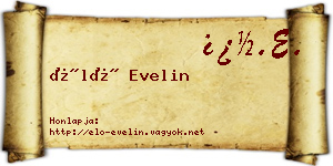 Élő Evelin névjegykártya